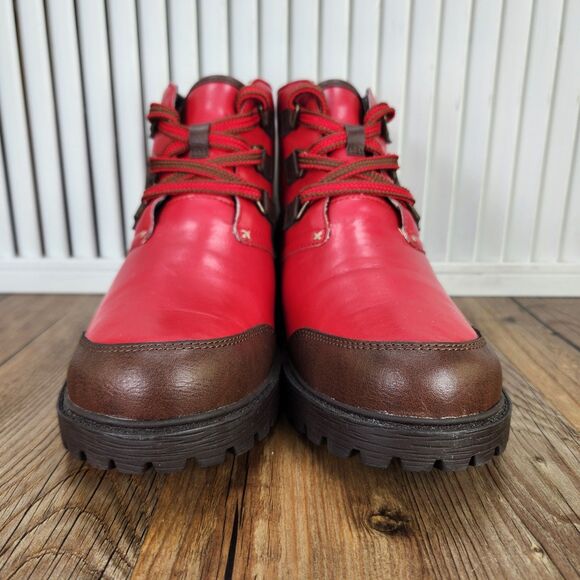 Alegria Cheri Women's 8.5 EU 38 Ketchup Red Leather Water Resistant Hiker Boots - Picture 2 of 9